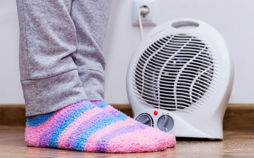 socks in front of heater